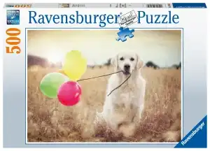 Ravensburger Puslespill Hund med Ballonger 500 Brikker