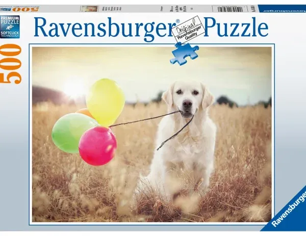 Ravensburger Puslespill Hund med Ballonger 500 Brikker