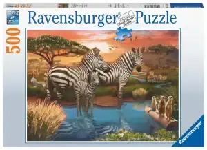 Ravensburger Puslespill Sebraer i Solnedgang 500 Brikker