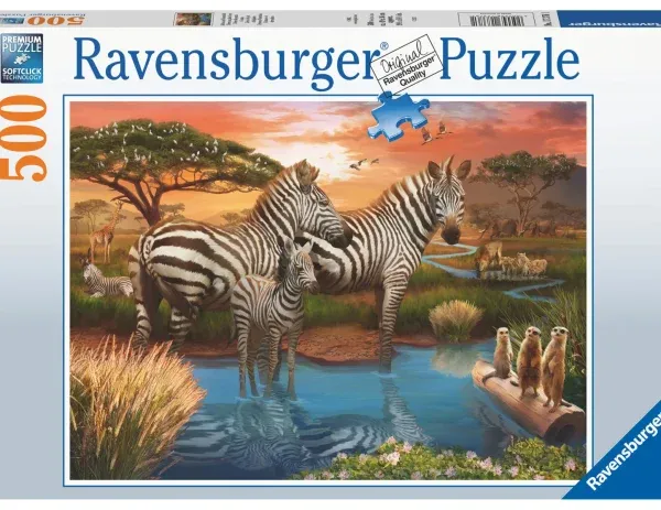 Ravensburger Puslespill Sebraer i Solnedgang 500 Brikker