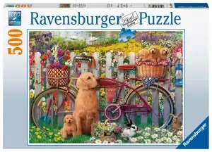 Ravensburger Puslespill Søt Hund i Hagen 500 Brikker