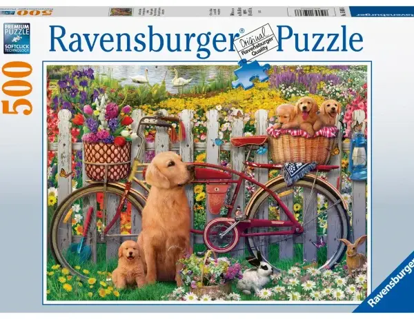 Ravensburger Puslespill Søt Hund i Hagen 500 Brikker
