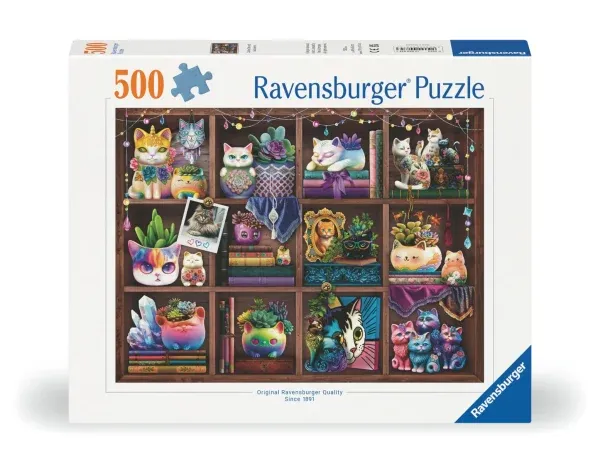 Ravensburger Puslespill Katter og sukkulenter 500 brikker