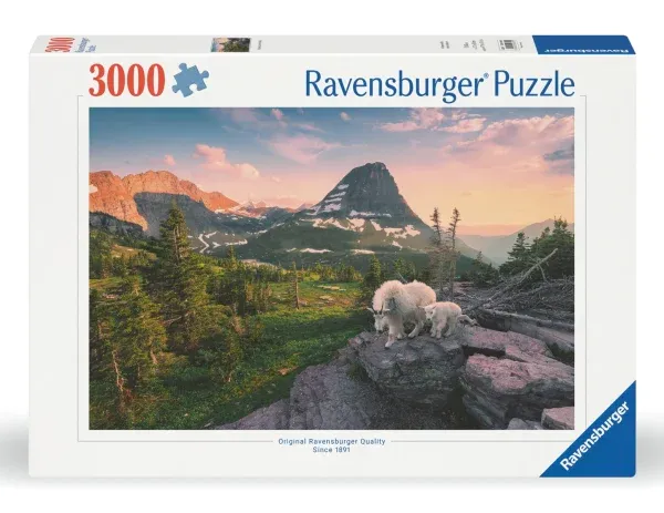 ravensburger puslespill fjellgeit med baby 3000 brikker