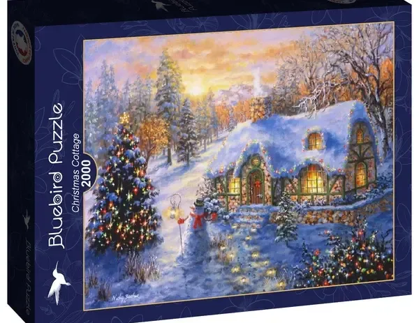 bluebird puslespill christmas cottage 2000 brikker