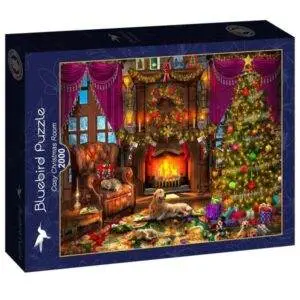 bluebird puslespill cosy christmas room 2000 brikker