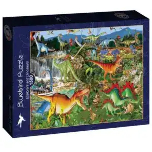 bluebird puslespill 1500 brikker explorers and dinosaurs