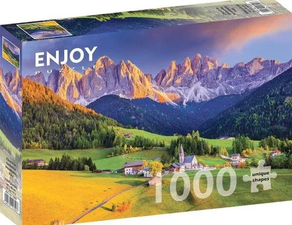 Enjoy Puslespill Church in the Dolomites, Italy 1000 Brikker