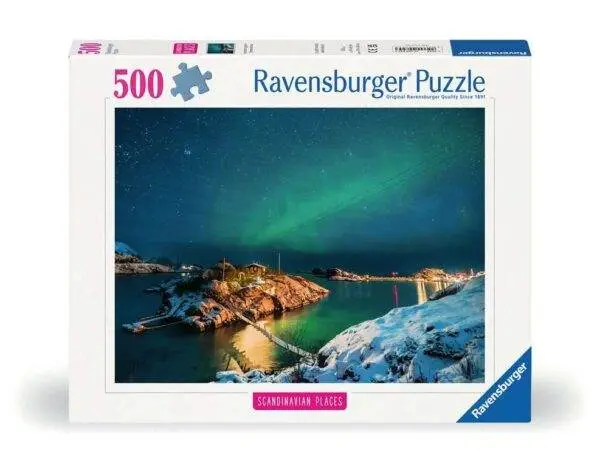 Ravensburger Puslespill Nordlys i Bergsfjorden 500 Brikker