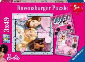Ravensburger puslespill – Barbie (3 x 49 biter) med fargerike Barbie-motiver