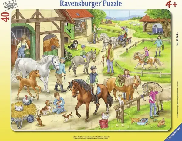Ravensburger puslespill – En dag på Ranchen (40 biter) med hester, hunder og gårdsdyr