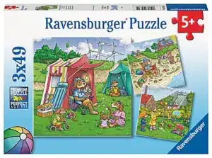 Ravensburger puslespill – Fornybar Energi (3 x 49 biter) med sol-, vind- og vannkraft
