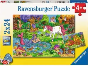 Ravensburger puslespill – Magisk Skog (2 x 24 biter) med eventyrlige skogmotiver