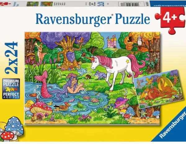 Ravensburger puslespill – Magisk Skog (2 x 24 biter) med eventyrlige skogmotiver