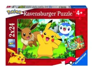 Ravensburger puslespill – Pokémon (2 x 24 biter) med Pikachu og venner