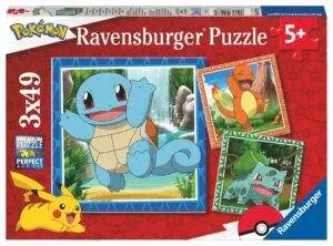 Ravensburger puslespill med 3 Pokémon motiver. Hvert puslespill har 49 brikker. Perfekt for barn fra 5 år.