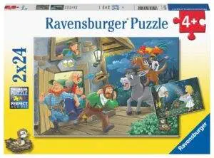 Ravensburger puslespill – Eventyr (2 x 24 biter) med prinsesser og magiske landskap