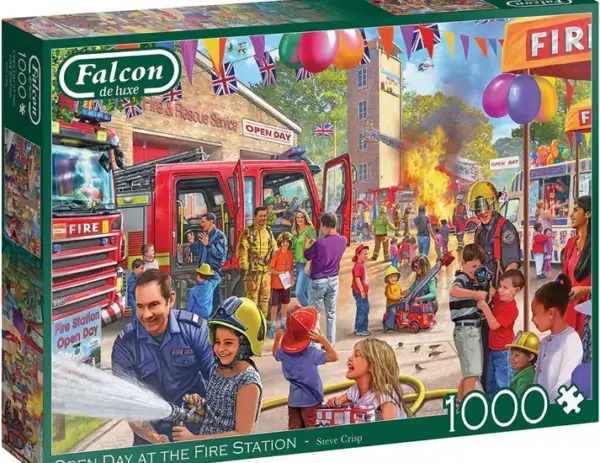 Falcon Open Day at the Fire Station 1000-brikkers puslespill med en travel og spennende dag på brannstasjonen.