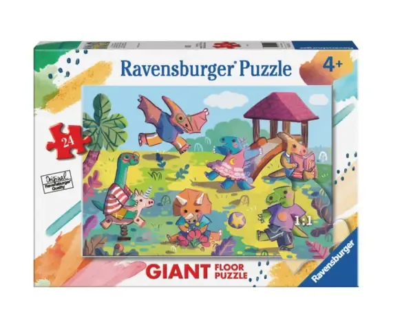 Ravensburger puslespill med dinosaurer. Stort gulvpuslespill med 24 store brikker. Perfekt for barn fra 3 år.
