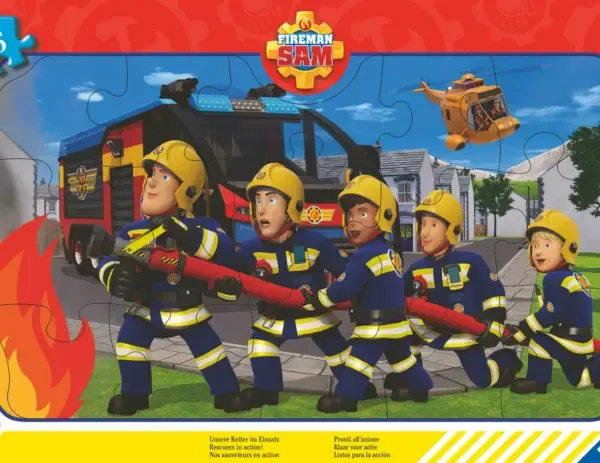 Ravensburger Brannmann Sam puslespill med 15 store brikker. Perfekt for barn fra 3 år.