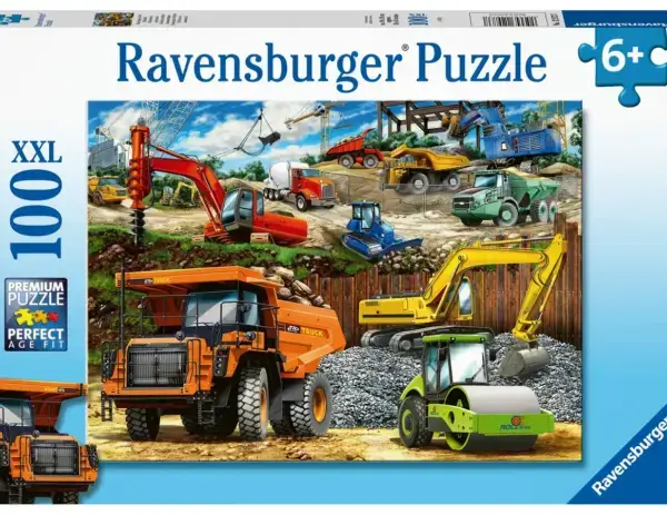 Ravensburger Puslespill Anleggskjøretøyer 100 Brikker