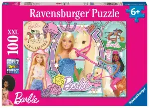 Ravensburger Puslespill Barbie med hest 100 Brikker
