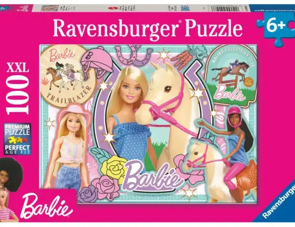 Ravensburger Puslespill Barbie med hest 100 Brikker