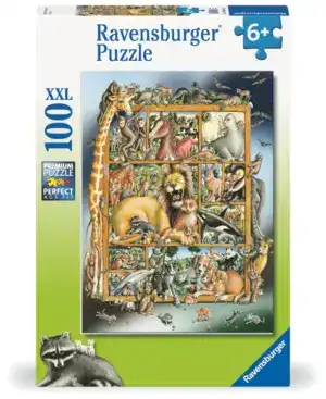 Ravensburger Puslespill Dyrene på hyllen 100 Brikker