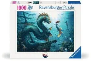 Ravensburger Puslespill Fortryllende drage og havfrue 1000 Brikker