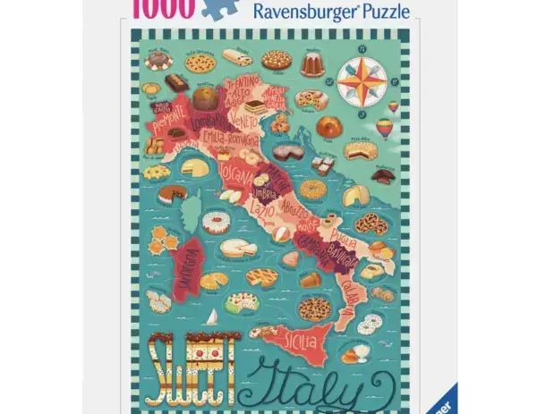 Ravensburger Puslespill Kart over Italia - søtt 1000 Brikker